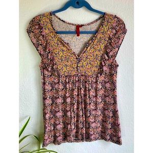 Anthropologie One September Floral Top
